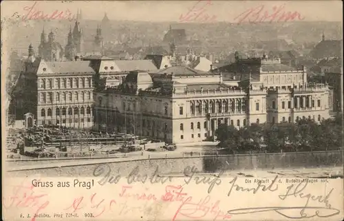 Prag Prahy Prague Altstadt Blick von den Rudolfsanlagen Kat. Praha