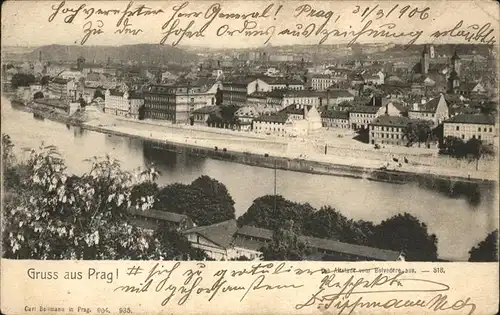 Prag Prahy Prague Blick ueber die Altstadt vom Belvedere aus Kat. Praha