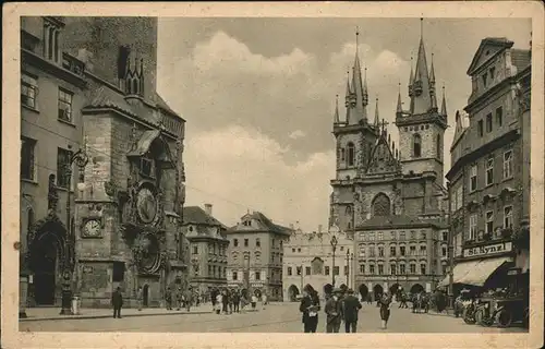 Prag Prahy Prague Staromestska namesti Tynsky chram Altstaedter Ring Rathausuhr Teynkirche Kat. Praha