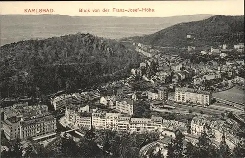 Karlsbad Eger Boehmen Panorama Blick von der Franz Josef Hoehe Kat. Karlovy Vary