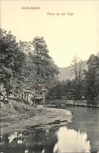 Karlsbad Eger Boehmen Partie an der Tepl Kat. Karlovy Vary