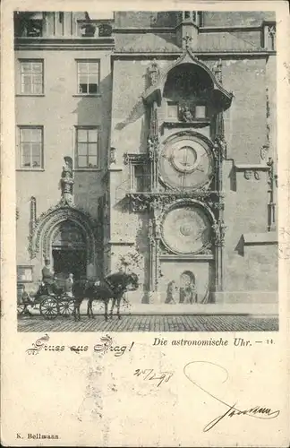 Prag Prahy Prague Astronomische Uhr Altstaedter Rathaus Pferdedroschke Kat. Praha
