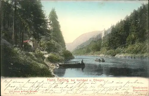 Karlsbad Eger Boehmen Hans Heiling Felsen an der Eger und Elbogen Kat. Karlovy Vary