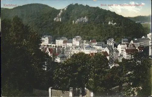 Karlsbad Eger Boehmen Blick nach der Hirschensprungzeile Kat. Karlovy Vary