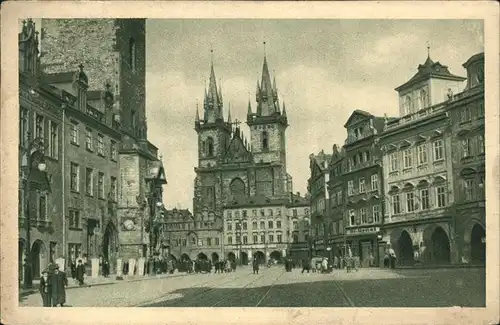Prag Prahy Prague Stare mesto Staromestska radnice a Tynsky chram Altstaedter Rathaus Teynkirche Kat. Praha