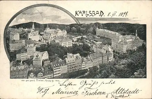 Karlsbad Eger Boehmen Blick ueber die Stadt Kat. Karlovy Vary