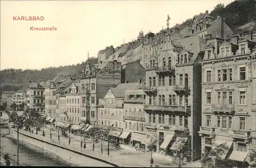 Karlsbad Eger Boehmen Kreuzstrasse Kat. Karlovy Vary