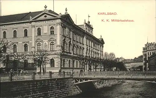 Karlsbad Eger Boehmen Militaerbadehaus Bruecke Kat. Karlovy Vary
