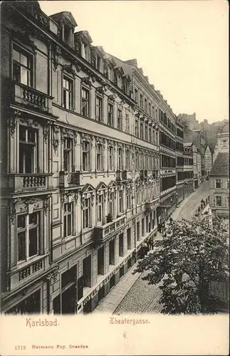 Karlsbad Eger Boehmen Theatergasse Kat. Karlovy Vary