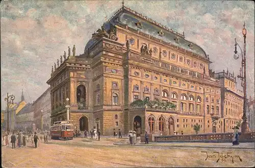 Prag Prahy Prague Narodni divadlo Nationaltheater Kuenstlerkarte J. Jachym Kat. Praha
