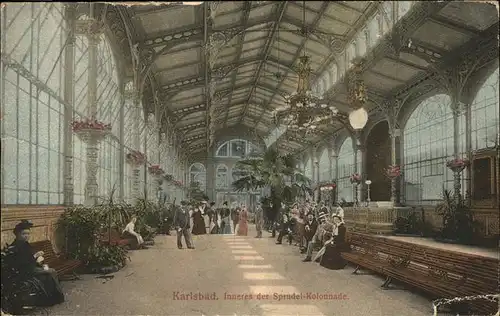 Karlsbad Eger Boehmen Inneres der Sprudelkolonnade Kat. Karlovy Vary