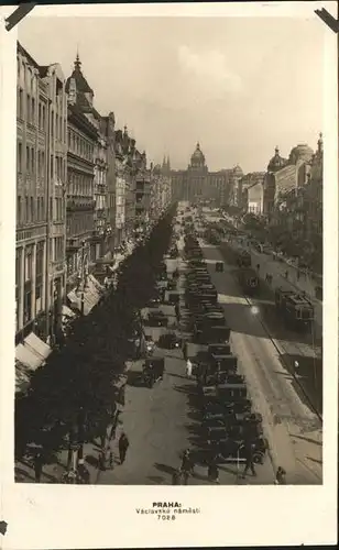 Prag Prahy Prague Vaclavske namesti Wenzelsplatz Strassenbahn Nationalmuseum Kat. Praha