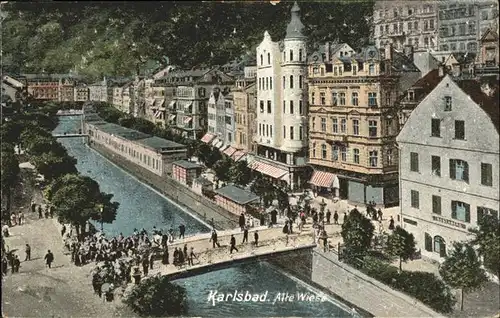 Karlsbad Eger Boehmen Alte Wiese Bruecke Kat. Karlovy Vary