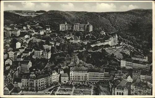 Karlsbad Eger Boehmen Blick gegen Hotel Imperial Kat. Karlovy Vary