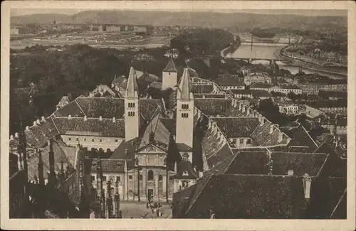 Prag Prahy Prague Pohled z veze chramu sv. Vita na Letnou Vue de Letna prise de la tour de St. Guy Blick vom St. Veitsdom aus Kat. Praha