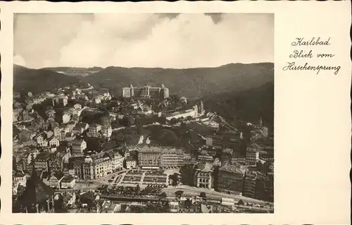 Karlsbad Eger Boehmen Blick vom Hirschensprung Hotel Imperial Kat. Karlovy Vary