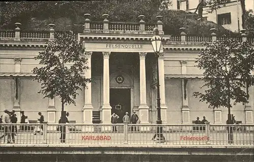 Karlsbad Eger Boehmen Felsenquelle handkoloriert Kat. Karlovy Vary