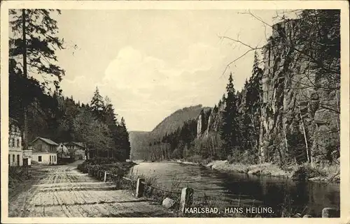 Karlsbad Eger Boehmen Hans Heiling Felsen an der Eger Kat. Karlovy Vary