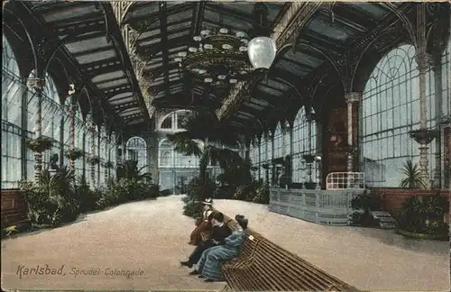 Karlsbad Eger Boehmen Inneres der Sprudelkolonnade Kat. Karlovy Vary