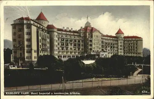 Karlsbad Eger Boehmen Hotel Imperial s tennisovym hristem Kat. Karlovy Vary