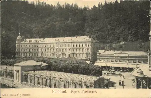 Karlsbad Eger Boehmen Pupp s "Parkhaus" Hotel Kat. Karlovy Vary