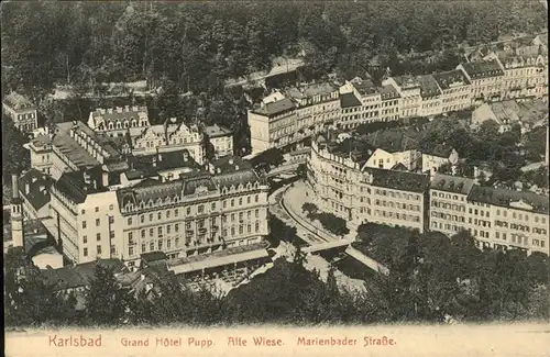 Karlsbad Eger Boehmen Grand Hotel Pupp Alte Wiese Marienbader Strasse Kat. Karlovy Vary