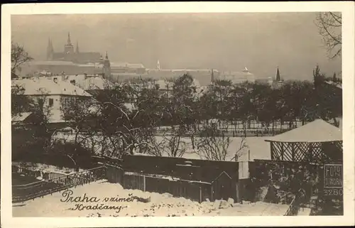 Prag Prahy Prague Hradcany Burg Hradschin Veitsdom im Winter Kat. Praha