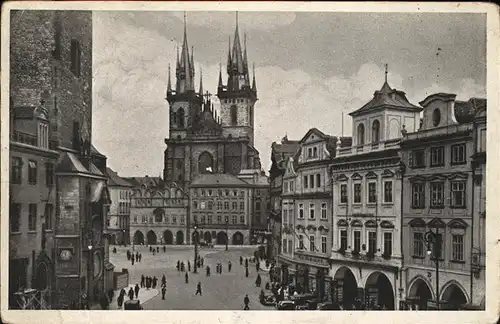 Prag Prahy Prague Tynsky chram Teynkirche Altstaedter Rathausuhr Kat. Praha