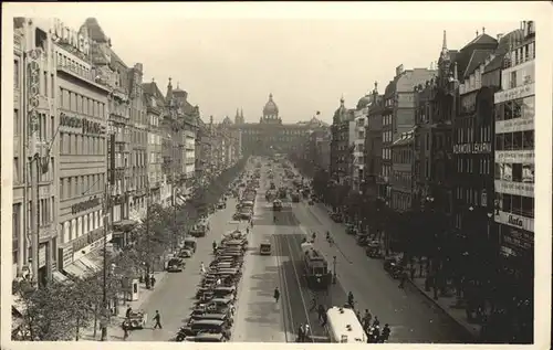 Prag Prahy Prague Vaclavske namesti Wenzelsplatz Strassenbahn Nationalmuseum Kat. Praha