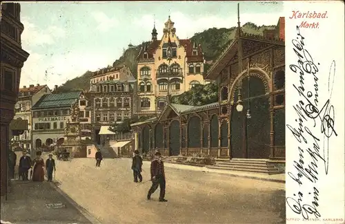 Karlsbad Eger Boehmen Markt Kolonnade Kat. Karlovy Vary