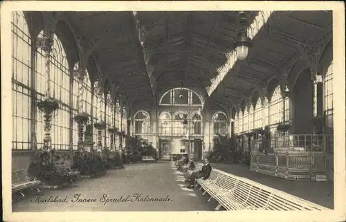 Karlsbad Eger Boehmen Inneres der Sprudelkolonnade Tiefdruckkarte Nr. 1823 Kat. Karlovy Vary