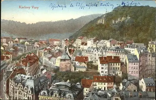Karlovy Vary Blick gegen Schlossberg / Karlovy Vary /