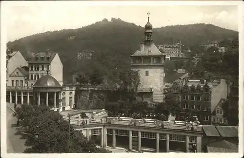 Karlsbad Eger Boehmen Zamecky pramen Schlossbrunnen Turm Kat. Karlovy Vary
