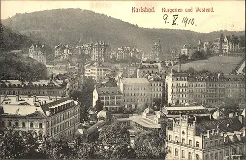 Karlsbad Eger Boehmen Kurgarten und Westend Villenkolonie Kat. Karlovy Vary