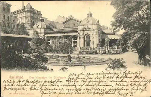 Karlsbad Eger Boehmen Kursalon im Stadtpark Kat. Karlovy Vary