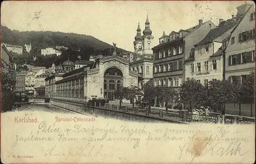 Karlsbad Eger Boehmen aeussere Sprudelkolonnade Kat. Karlovy Vary