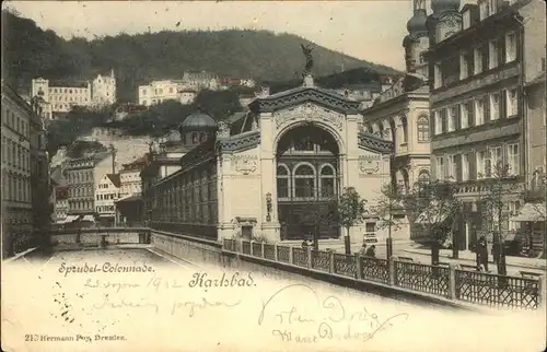 Karlsbad Eger Boehmen aeussere Sprudelkolonnade Kat. Karlovy Vary