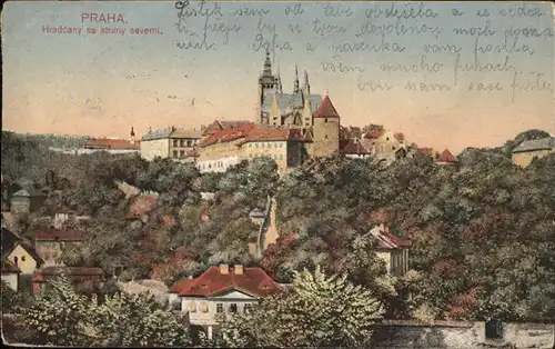 Prag Prahy Prague Hradcany Blick zur Prager Burg Hradschin Kat. Praha