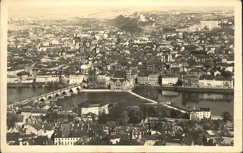 Prag Prahy Prague Blick ueber die Stadt Moldau Bruecke Kat. Praha