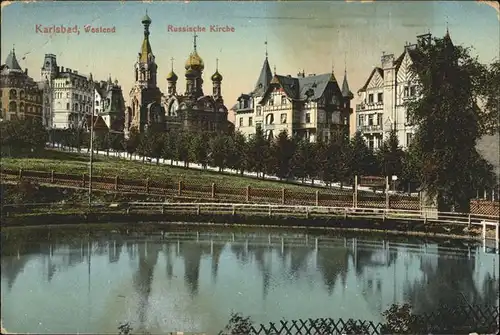 Karlsbad Eger Boehmen Westend Villenkolonie Russische Kirche Kat. Karlovy Vary