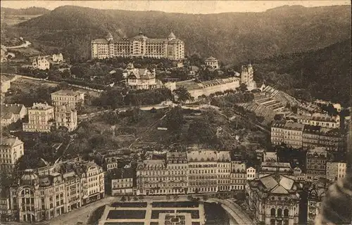 Karlsbad Eger Boehmen Blick auf Theaterplatz und Hotel Imperial Kat. Karlovy Vary