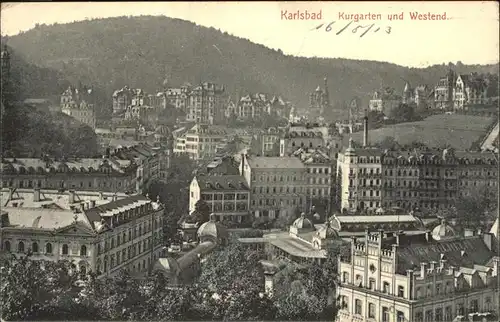 Karlsbad Eger Boehmen Kurgarten und Westend Villenkolonie Kat. Karlovy Vary