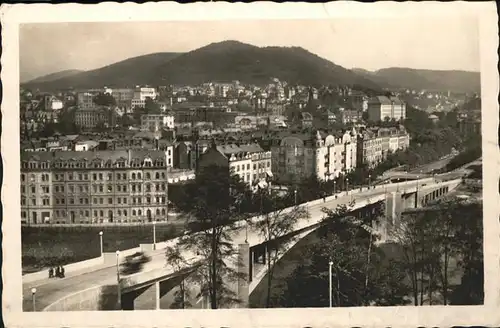 Karlsbad Eger Boehmen Panorama mit Konrad Henlein Bruecke Kat. Karlovy Vary