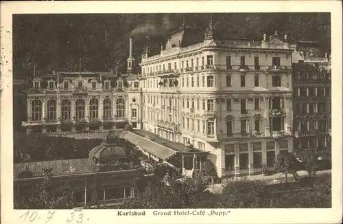 Karlsbad Eger Boehmen Grand Hotel Cafe Pupp Kat. Karlovy Vary