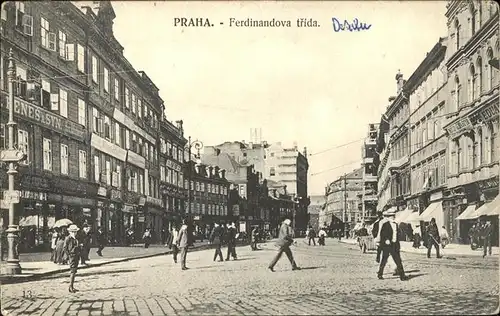 Prag Prahy Prague Ferdinandova trida Strassenpartie Kat. Praha
