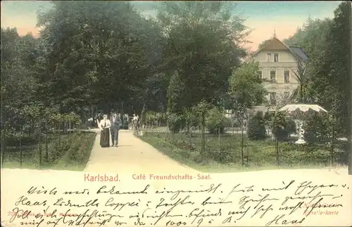 Karlsbad Eger Boehmen Cafe Freundschaftssaal Park Kat. Karlovy Vary