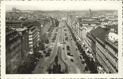 Prag Prahy Prague Vaclavske namesti Wenzelsplatz Mahnmal Reiterdenkmal Kat. Praha