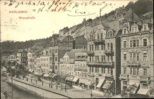 Karlsbad Eger Boehmen Kreuzstrasse Kat. Karlovy Vary