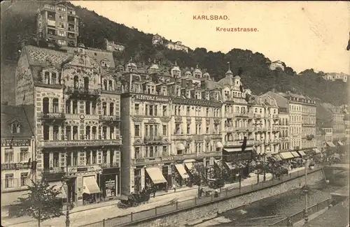 Karlsbad Eger Boehmen Kreuzstrasse Kat. Karlovy Vary