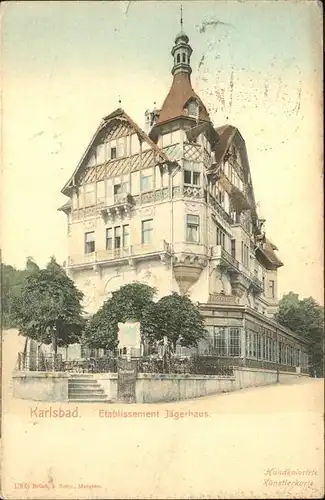 Karlsbad Eger Boehmen Etablissement Jaegerhaus Kat. Karlovy Vary